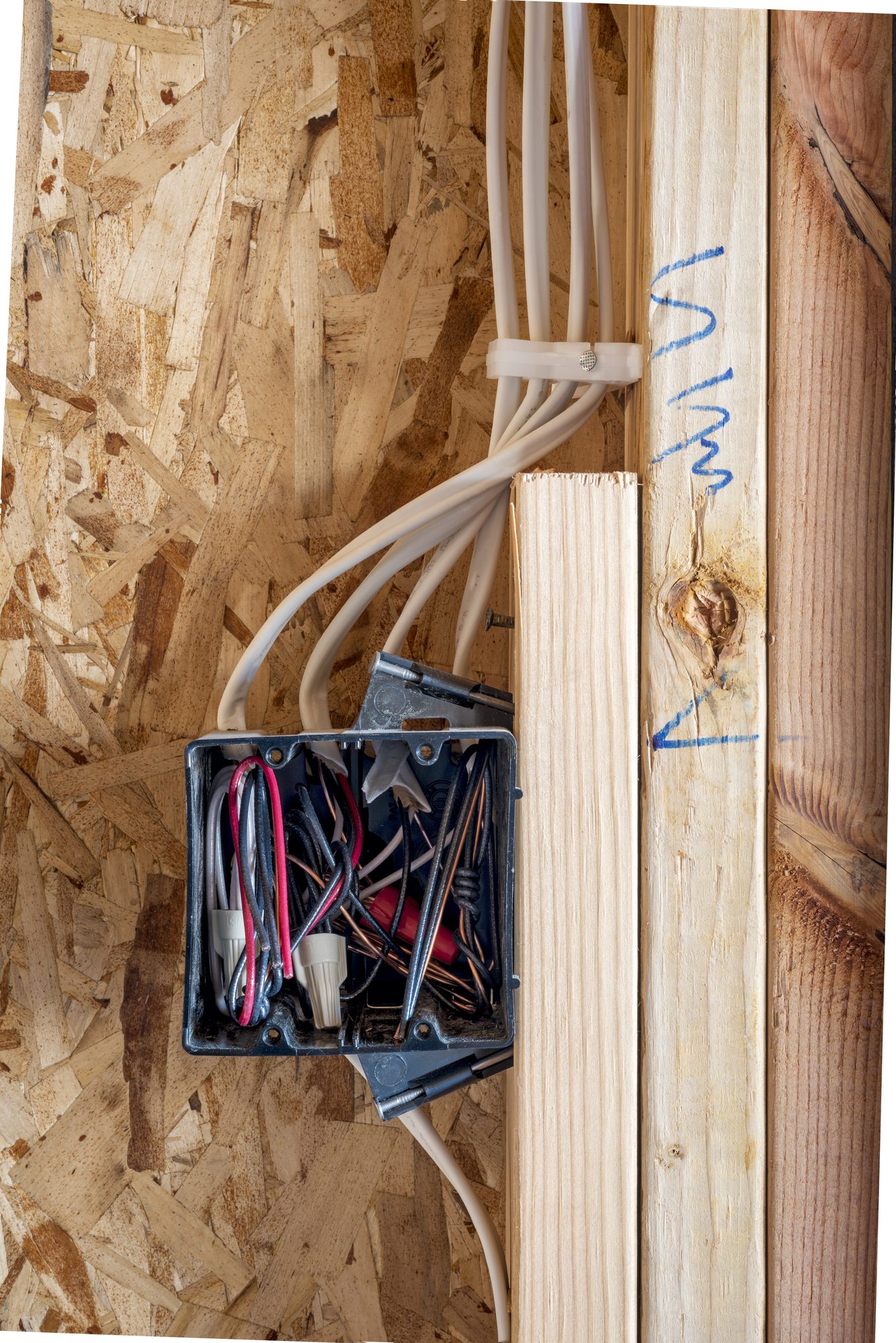 New home construction electrical box